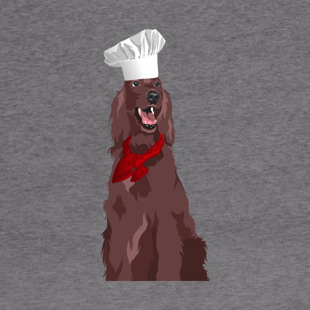 Chef Irish Red Setter Dog T-Shirt for Dog Lovers by riin92